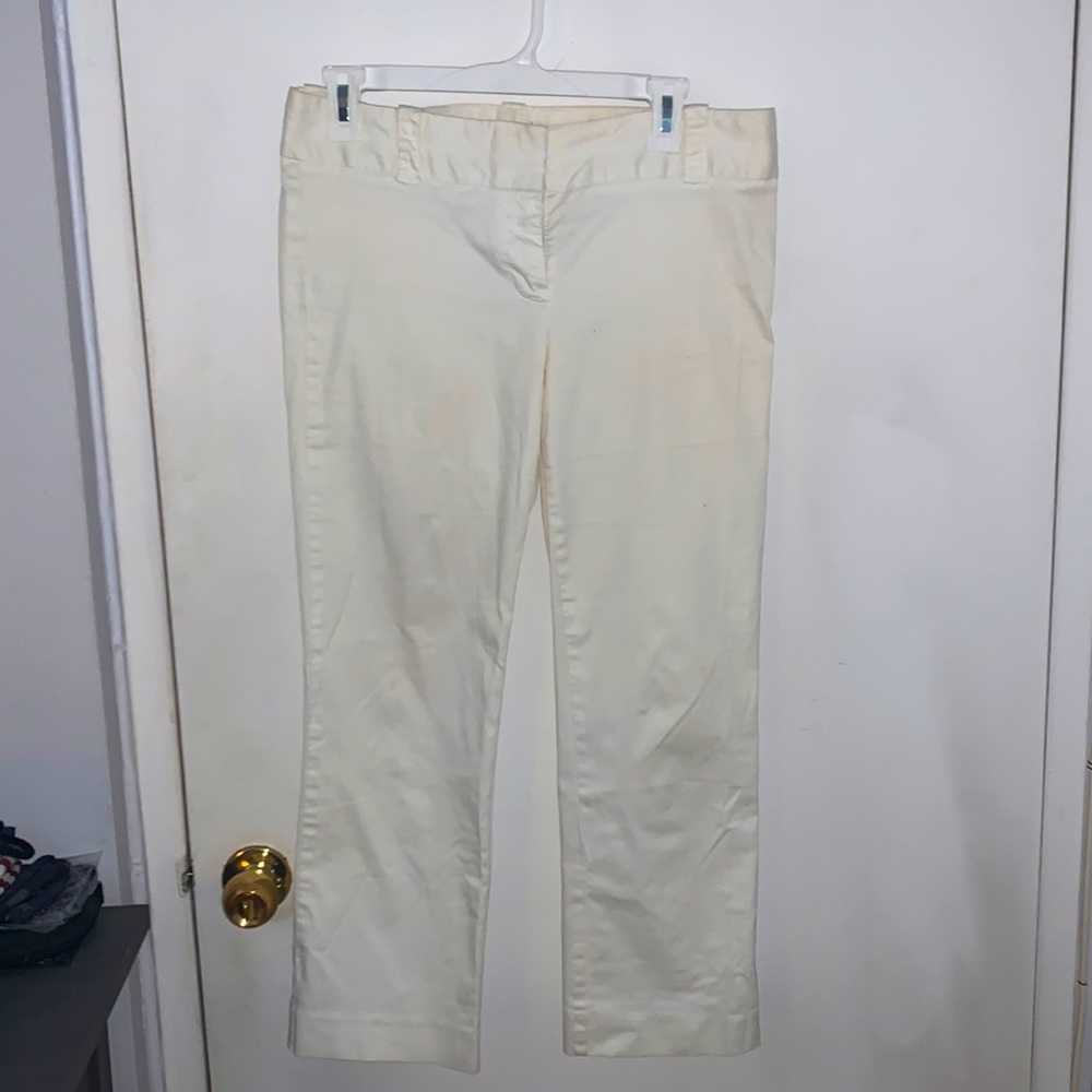 White jcrew city fit cropped dress pants